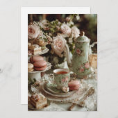 ミント&マカロン | スイートトリート 招待状 (正面/裏面)