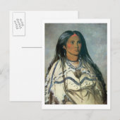 「ミント」、マンダンインディアンの女の子、1832年(カラー・リトボ) ポストカード (正面/裏面)