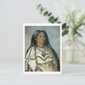 「ミント」、マンダンインディアンの女の子、1832年(カラー・リトボ) ポストカード (スタンド正面)