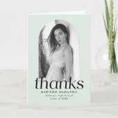 ミント |ミニマルモダンリスト写真卒業 サンキューカード (正面)