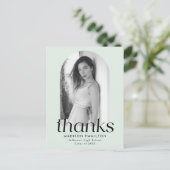 ミント モダン ミニマリスト フォト 卒業 ありがとう ポストカード (スタンド正面)