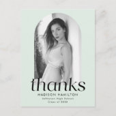 ミント モダン ミニマリスト フォト 卒業 ありがとう ポストカード (正面)