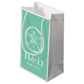 ミント・モノグラム・サンドル・結婚式の引き出物抱き枕 スモールペーパーバッグ (裏面アングル)