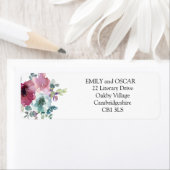 ミント＆モーブの花の結婚式 ラベル (インサイチュ)