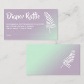ミント&ライラックオンブルベビーシャワーディーパーラッフルカード エンクロージャーカード (正面/裏面)