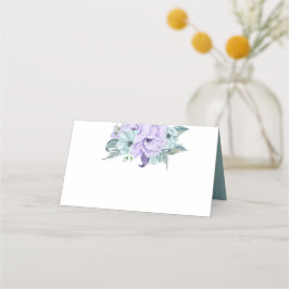 ミント ラベンダー パープル 水彩 牡丹 プレイスカード
