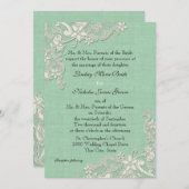 ミント&レイシーアイボリーフローラ 招待状 (正面/裏面)