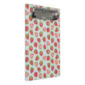 ミント&レッドサマーストロベリーパターン ミニクリップボード (アングル)