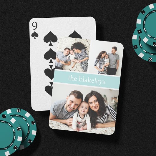 ミント |家族パーソナライズされた名フォトコラージュ トランプ