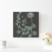 ミント&木炭自然勉強IV スクエア壁時計 (ホーム)