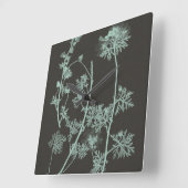 ミント&木炭自然勉強IV スクエア壁時計 (傾斜)