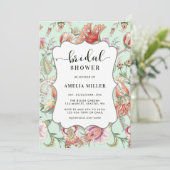ミント |熱帯ファンタジーボホフローラブライダルシャワー 招待状 (スタンド正面)