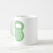 ミント"生きている愛上昇" コーヒーマグカップ (正面左)