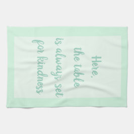 ミント – 白 キッチンタオル