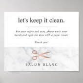 ミント&金ゴールドウィスクベーカリーバスルーム手洗い ポスター (正面)