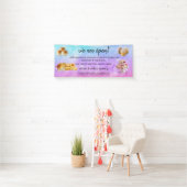 ミント&金ゴールドウィスクベーカリービジネスリオープパープル 横断幕 (インサイチュ)