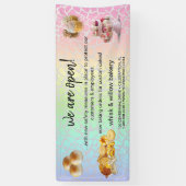 ミント&金ゴールドウィスクベーカリービジネスリオープンググレーB 横断幕 (縦)