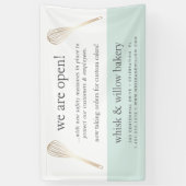 ミント&金ゴールドウィスクベーカリー事業再開 横断幕 (縦)