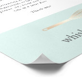 ミント&金ゴールドウィスク |ベーカリーCovid Safety Welcome ポスター (角)