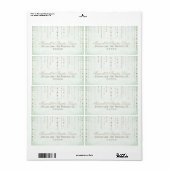 ミント&金ゴールドグリッタールック結婚ズ住所 シール (フルシート)