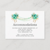 ミント&金ゴールドフローララ結婚イトの宿泊施設 エンクロージャーカード (正面)