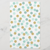 ミント&金ゴールドベビーシャワー仕上げパパのフレーズゲーム (裏面)