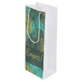 ミント&金ゴールドワイン抱き枕 ワインギフトバッグ (正面アングル)