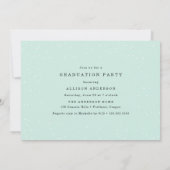 ミント | Sweet Script Photo Graduation 招待状 (裏面)