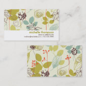 ミントnオリーブ自然パターン（の模様が）あるモミコールカード コーリングカード (正面/裏面)