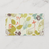 ミントnオリーブ自然パターン（の模様が）あるモミコールカード コーリングカード (裏面)