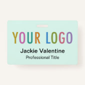 ミントPVC名バッジ（ロゴクリップリールまたはラニヤード） バッジ (正面)