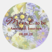 ミントto beフィールド花結婚の封筒用シール ラウンドシール (正面)