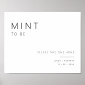ミントTo Be結婚式の引き出物ミニマルテーブル記号Decor ポスター (正面)
