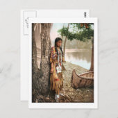 ミンネハハ1897先住民アメリカンヒアワタヴィンテージ ポストカード (正面/裏面)