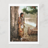 ミンネハハ1897先住民アメリカンヒアワタヴィンテージ ポストカード (正面)