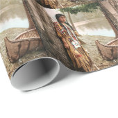 ミンネハハ1897先住民アメリカンヒアワタヴィンテージ ラッピングペーパー (ロールコーナー)