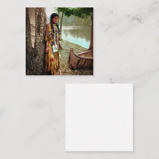 ミンネハハ – 先住民アメリカンヒアワタ1904 スクエア名刺 (正面/裏面)