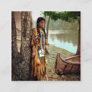 ミンネハハ – 先住民アメリカンヒアワタ1904 スクエア名刺