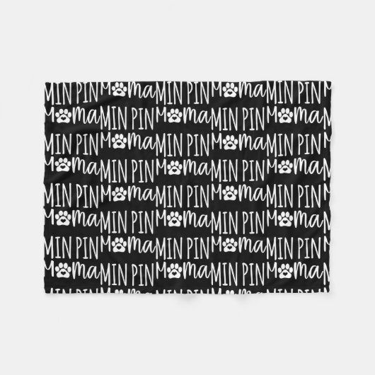 ミンピンママカワイトミニピンシャー犬の足 フリースブランケット (正面(横))