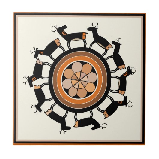 ミンブレス族の狩猟儀礼 タイル (正面)