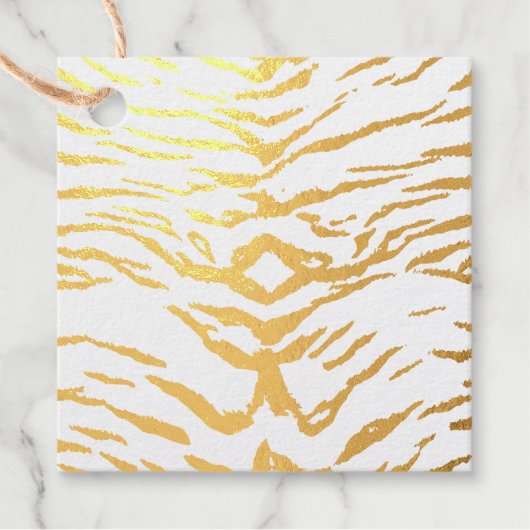 ミンマリストコンテンポラリー、タイガープリント金ゴールド フェイバータグ (正面)