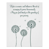 ミンマリスト緑のタンポポやる気を起こさせる引用文 ポスター (正面)