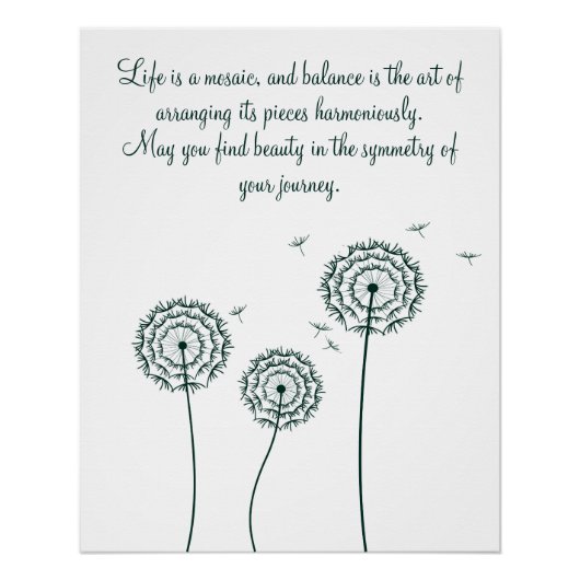 ミンマリスト緑のタンポポやる気を起こさせる引用文 ポスター (正面)