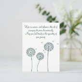 ミンマリスト緑のタンポポやる気を起こさせる引用文 ポストカード (スタンド正面)