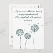 ミンマリスト緑のタンポポやる気を起こさせる引用文 ポストカード (正面/裏面)