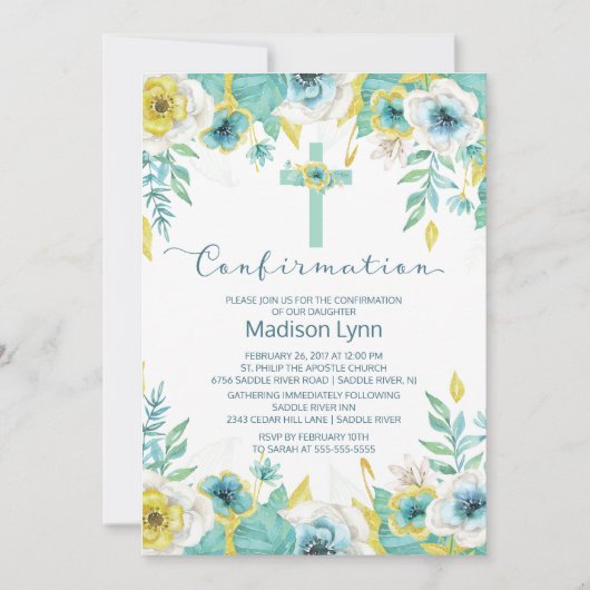 ミンモダントフローラクロス確認招待状 招待状 (正面)