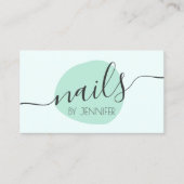 ミンモダントミニマルグリーン爪、 ネイル 名刺 (正面)