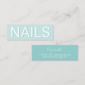 ミンモダントミニマルタイポグラフィ爪、 ネイル スキニー名刺 (正面/裏面)