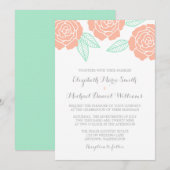 ミンモダント・ピーチバラ結婚式招待状 招待状 (正面/裏面)