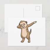 ミーアカットがヒップホップダンスのダブ ポストカード (正面/裏面)